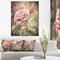 Designart - Vintage Pink Roses with Water Drops - Floral Art Canvas Print
